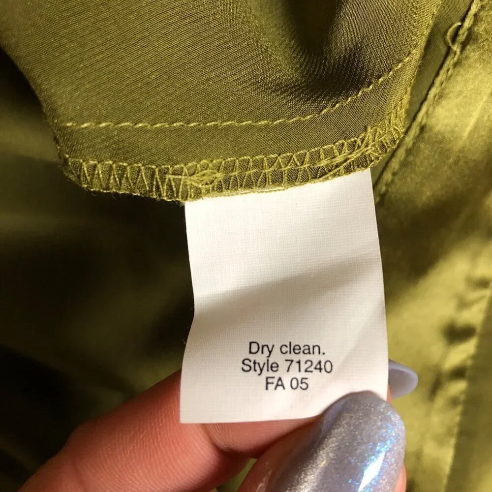 J. Crew 100% Silk Cami Tank Top Olive Green Baby Doll Top Size 12 P Babydoll Y2K